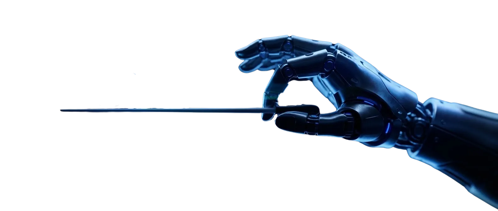 Robot dyrygent koordynujący agentów AI - 30Elevate AI Orchestration