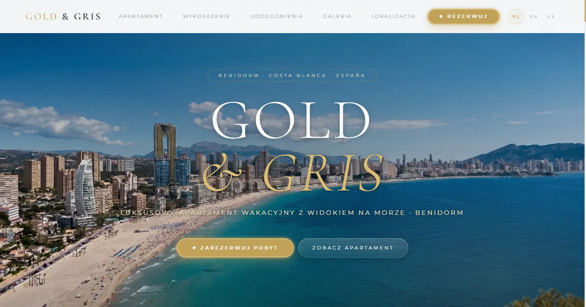 Gold & Gris - luksusowy apartament w Benidorm